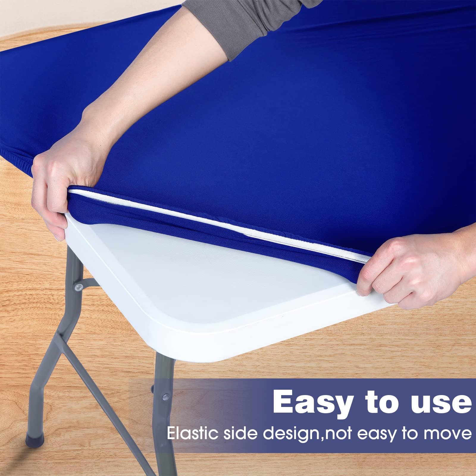 Chengu Spandex Tablecloth Fitted Stretch Tablecloth Elastic Fitted Picnic Table Cover Washable Folding Table Cover Rectangle Pol